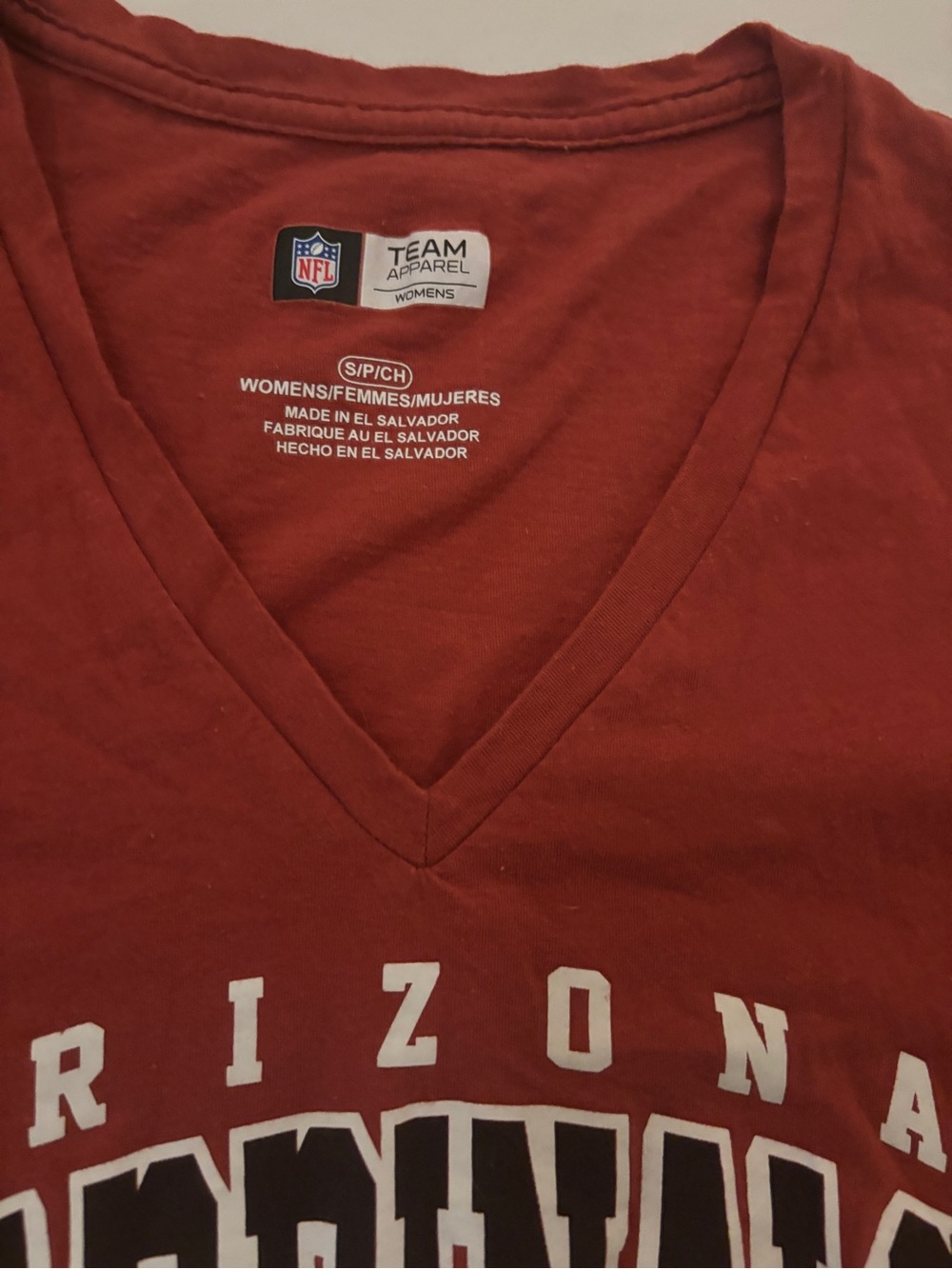 NFL Women's Red Team Apparel Shirt Women’s Small Arizona Cardinals V Neck - Picture 13 of 16